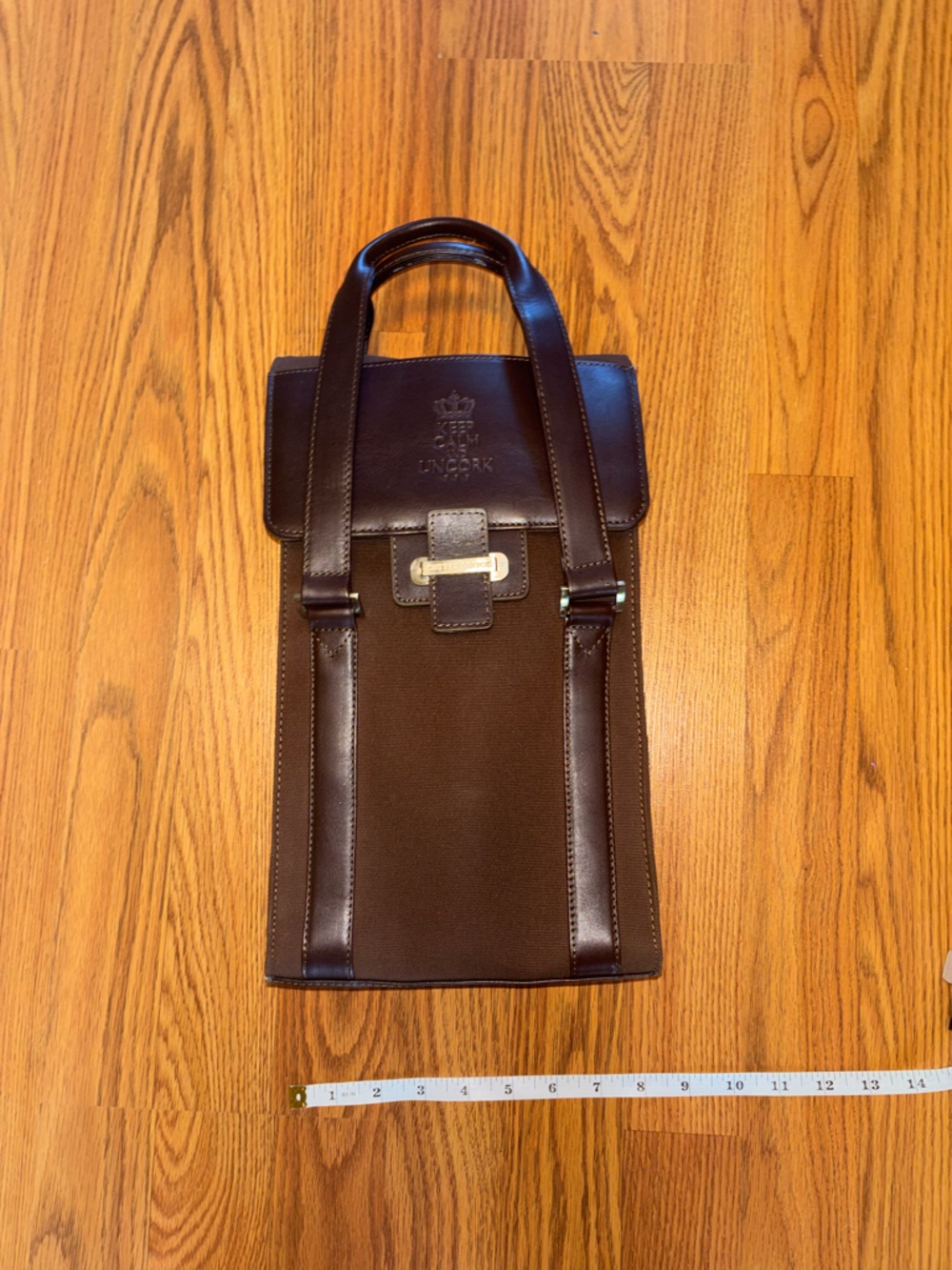 Cutter & Buck American Classics Brown Canvas & Leather Bottle Carrier